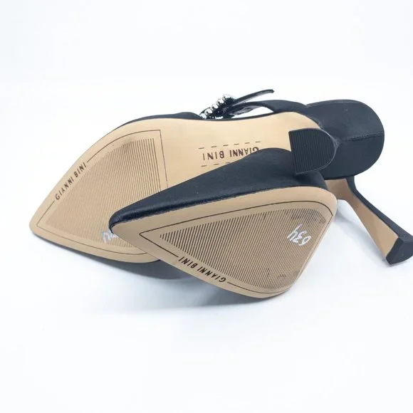 GIANNI BINI Black Satin Maleenah Mules Size 7 - G0222 - Picture 11 of 11